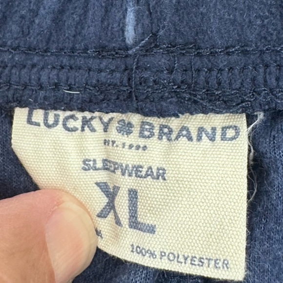 Lucky Brand Navy Pajama Pants with Santa Hat Design - Picture 6 of 8